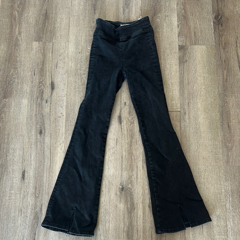 Black Jetset Frame Flared Pants Size 0